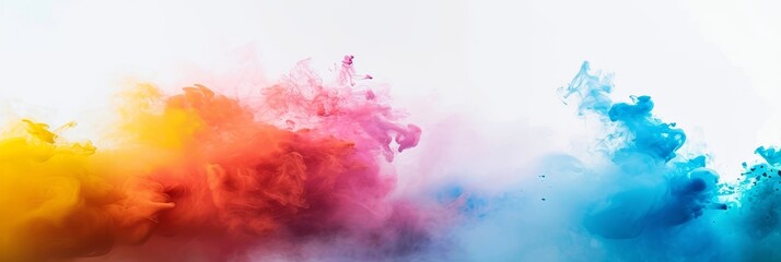 Abstract splashes of paint on white background - Powered by Adobe
