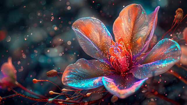 A flower hologram effect