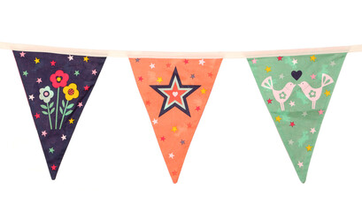 Star bunting isolated on a white background