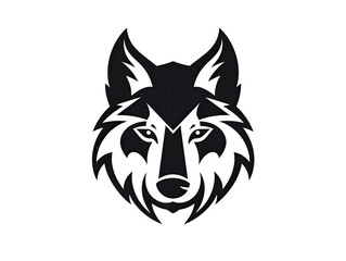 Fototapeta premium A simply black and white wolf as a logo .