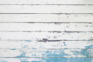 Wooden blue white wall texture for background.