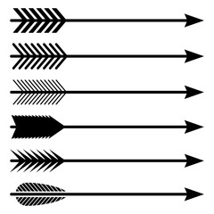 Arrows set. Bow arrows