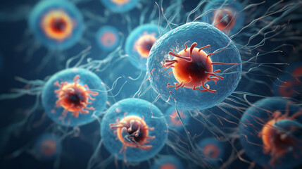3d rendered medical animation of the human cell