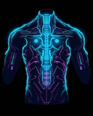 Neon lines in cyberpunk style, ultra: a futuristic abstract background with glowing curves and shapes