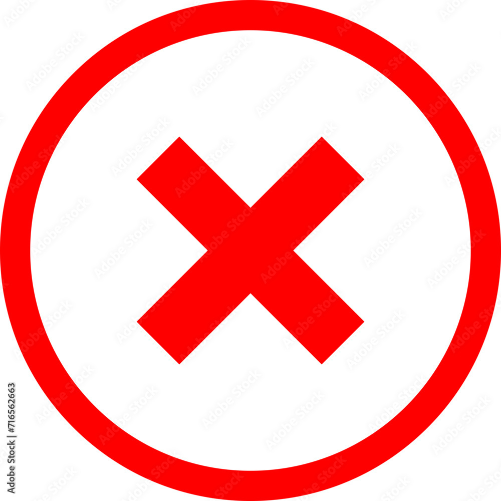 Poster cross and check mark icon vector symbol set.