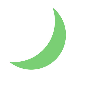 Doodle moon with green color crescent moon illustration that can be used for sticker, icon,  banner, booklet, decorative, e.t.c	