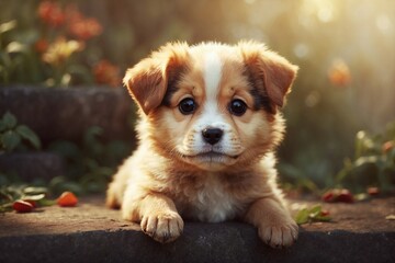 cute puppy on the grass