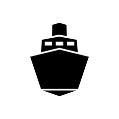 Ship icon vector. Shipping symbol. Container pictogram, flat vector sign isolated on white background.