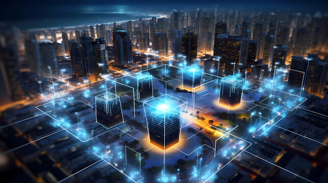 5G wireless network, high speed internet, cloud computing or connect diagram technology, Data storage, service, synchronize, online, financial, Connectivity global, smart city