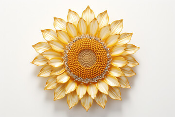 Dazzling Golden-Petaled Sunflower with Seed-Filled Core by Generative A.I.