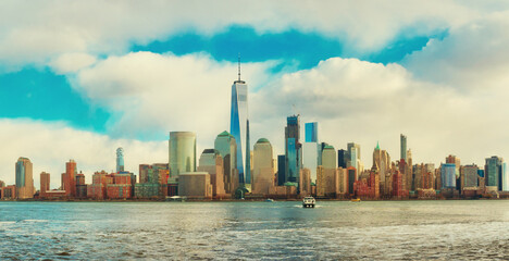 Fototapeta na wymiar New York City skyline urban view