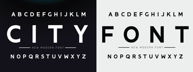 Abstract modern urban alphabet fonts. Typography sport, simple, technology, fashion, digital, future creative logo font. vector illustration - obrazy, fototapety, plakaty