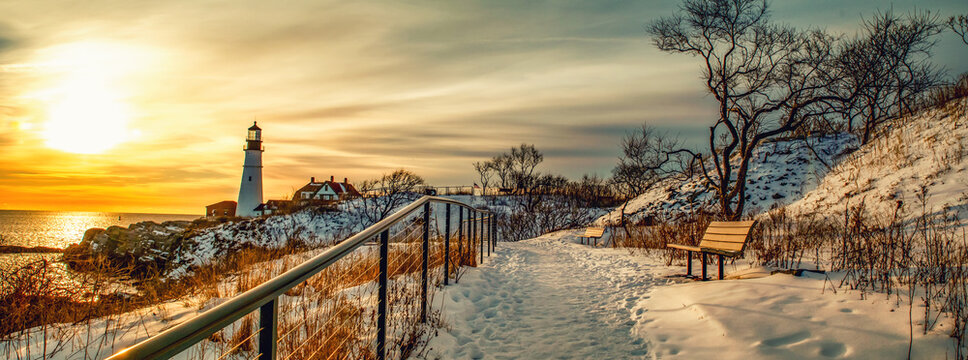 Portland Head Lighthouse at Cape Elizabeth, Maine, USA. - Powered by Adobe
