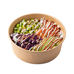 Bowl di Pokè al salmone, edamame, cavolo e avocado