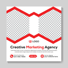 Professional creative marketing agency social media post design modern square web banner template