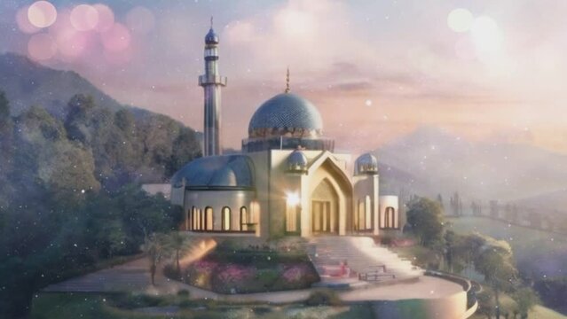 Mosque.seamless looping time-lapse animation video background