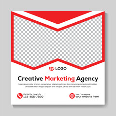 Professional creative marketing agency social media post design modern square web banner template