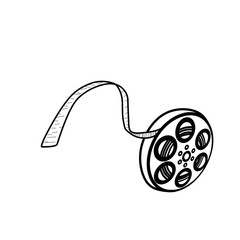 Hand Drawn Movie Camera and Reel Doodle 