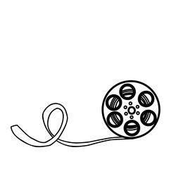 Hand Drawn Movie Camera and Reel Doodle 