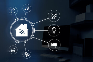 AI in smart home automation. Artificial Intelligence technology to monitor appliances. Iot concept