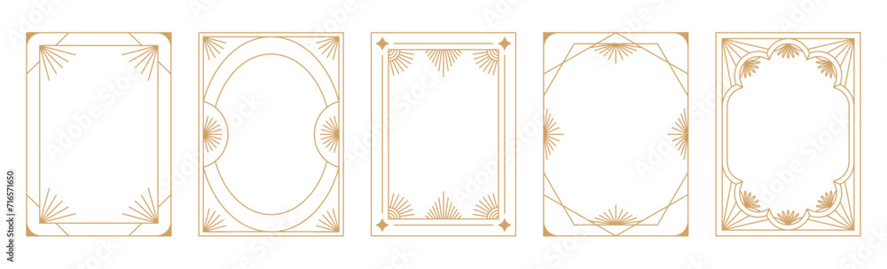 Poster vector set of design elements and illustrations in simple linear style - boho arch logo design eleme