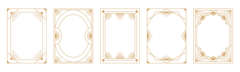 Vector set of design elements and illustrations in simple linear style - boho arch logo design elements and frames for social media stories and posts.. © venimo