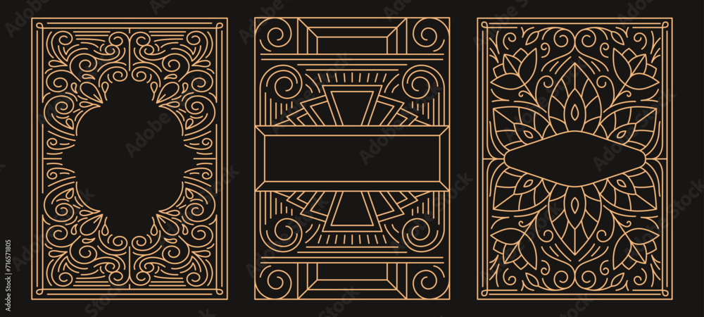 Aufkleber vector design templates in simple modern style with copy space for text, flowers and leaves - weddin