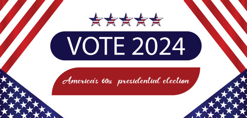 Vote 2024 America 60Th United States of America Unique Text Design