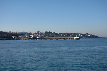 Fototapeta na wymiar The port of Canido in Vigo with its small artisanal boats