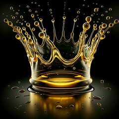Olive Oil, Honey Splash with Droplets - obrazy, fototapety, plakaty