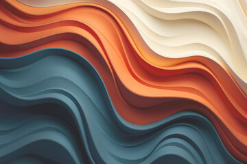 Abstract background 3D three-color gradient curve shape