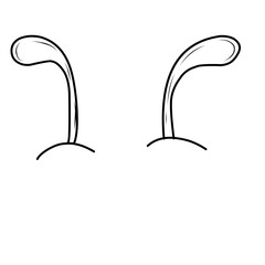 Hand Drawn Alien Ears Doodle 