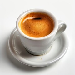 Fototapeta premium Cup of Coffee on Saucer, Classic Beverage Resting on Plate