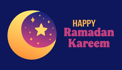 Ramadan Kareem poster, holiday cover. Islamic greeting card, banner template. Trendy beautiful design