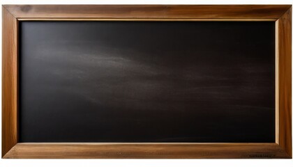 blackboard with brown wood frame isolated on white background