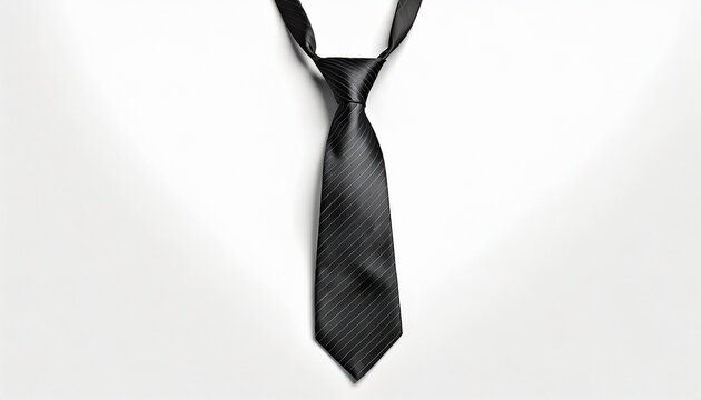 classic black tie on white background