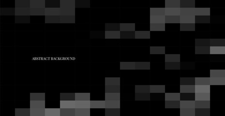Black Pixel Mosaic Tile Texture Pattern or Technology Background. Vector Illustration. Geometric Backdrop. Banner. Wallpaper