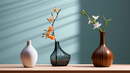 A table with a vase and a vase on it and a table with a vase on it and a table with a vase on it