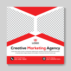 Creative modern marketing agency social media post design corporate square web banner template