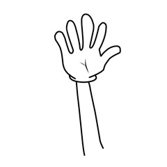 Doodle Cartoon Hand Pose 