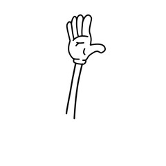 Doodle Cartoon Hand Pose 