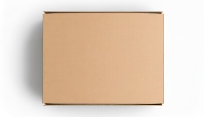 brown cardboard box isolated on white background top view - obrazy, fototapety, plakaty