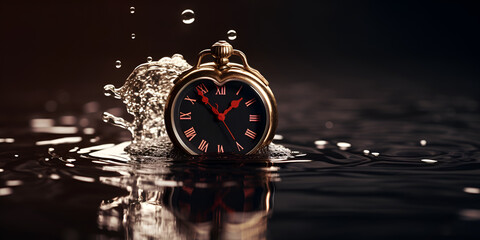 Timeless Elegance. Clock and Watch Wallpaper - obrazy, fototapety, plakaty