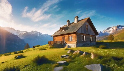 Fototapeta premium old house in the mountains