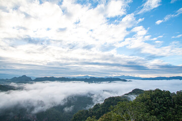 beautiful mountain mist sky scenery