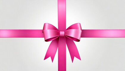 pink ribbon with bow isolated on background
