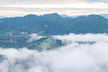 beautiful mountain mist sky scenery