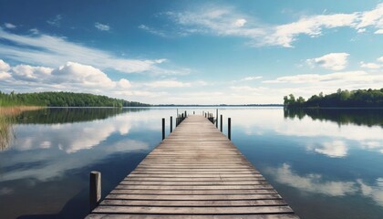 serene view from pier to the lake