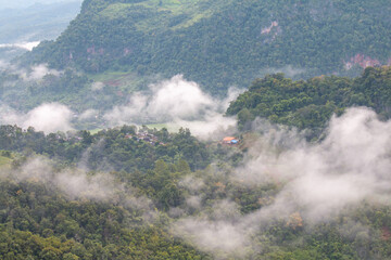 beautiful mountain mist sky scenery