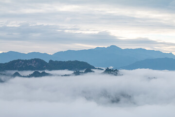 beautiful mountain mist sky scenery